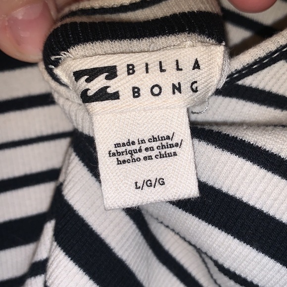 Billabong black and white stripe dress. Sz L - Picture 5 of 5